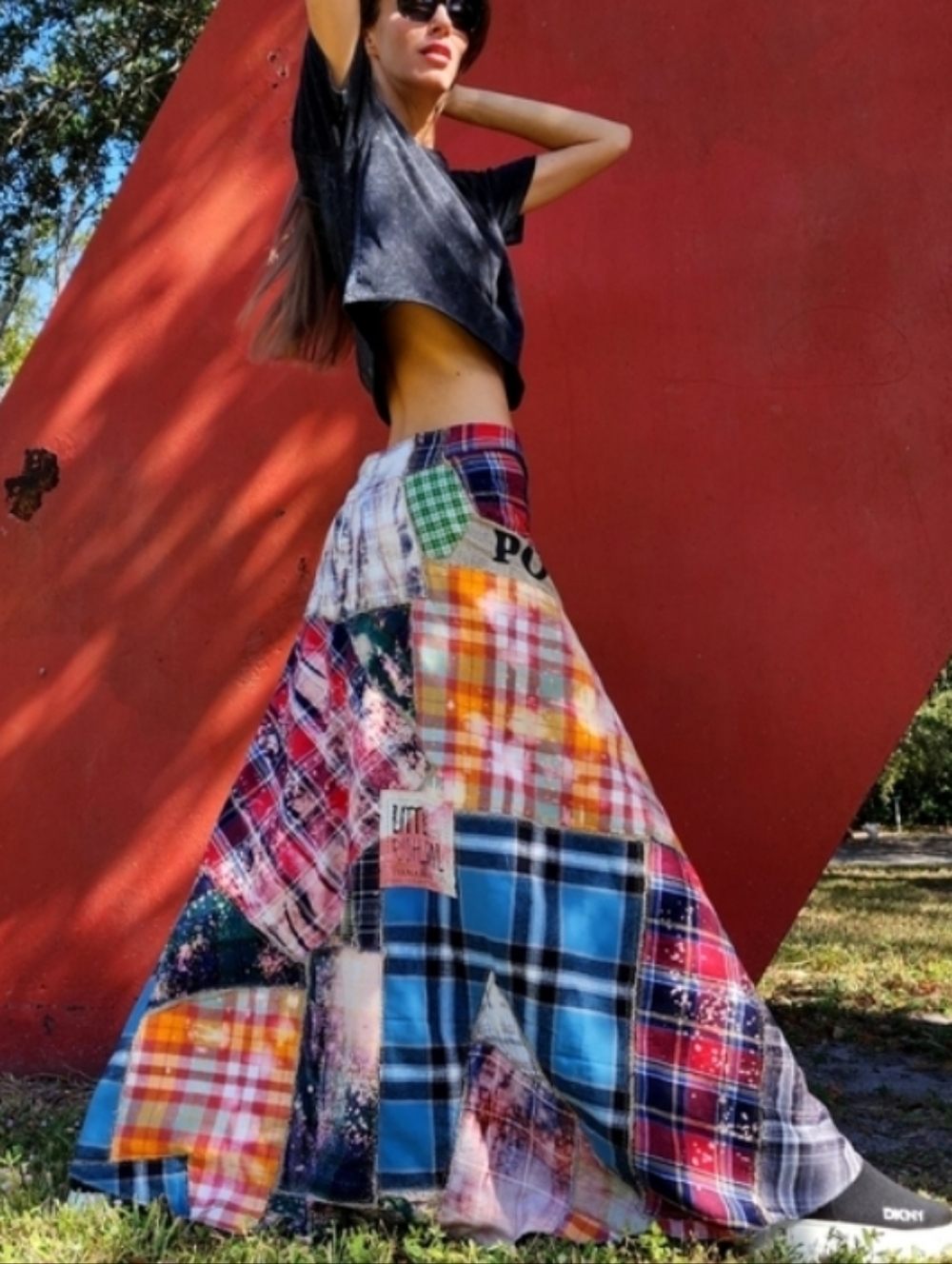 Designer Maxi Skirt Concept Upcycled Patchwork Artisan Craftsman Sustainabile
